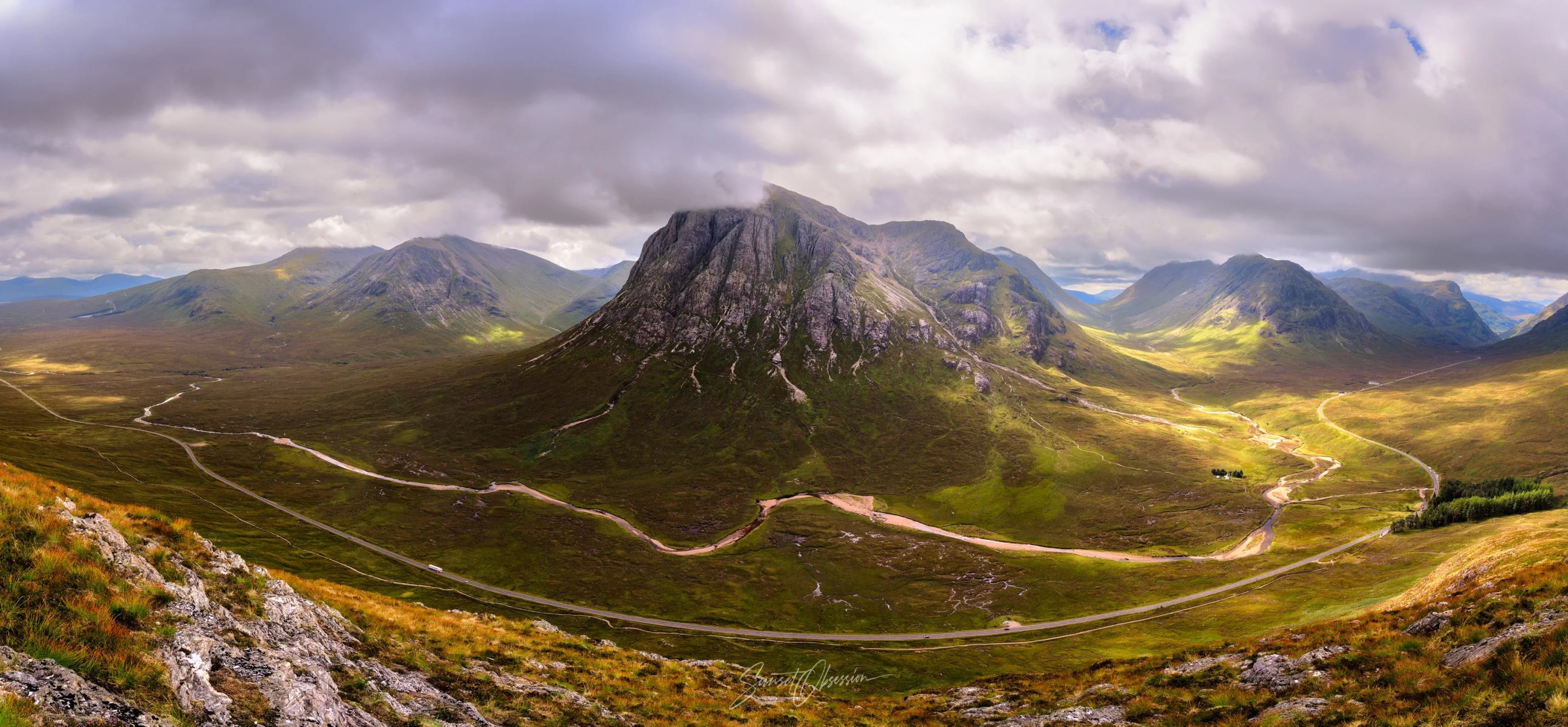 Panoramic view of the Scottish highlands from Beinn a’Chrulaiste
