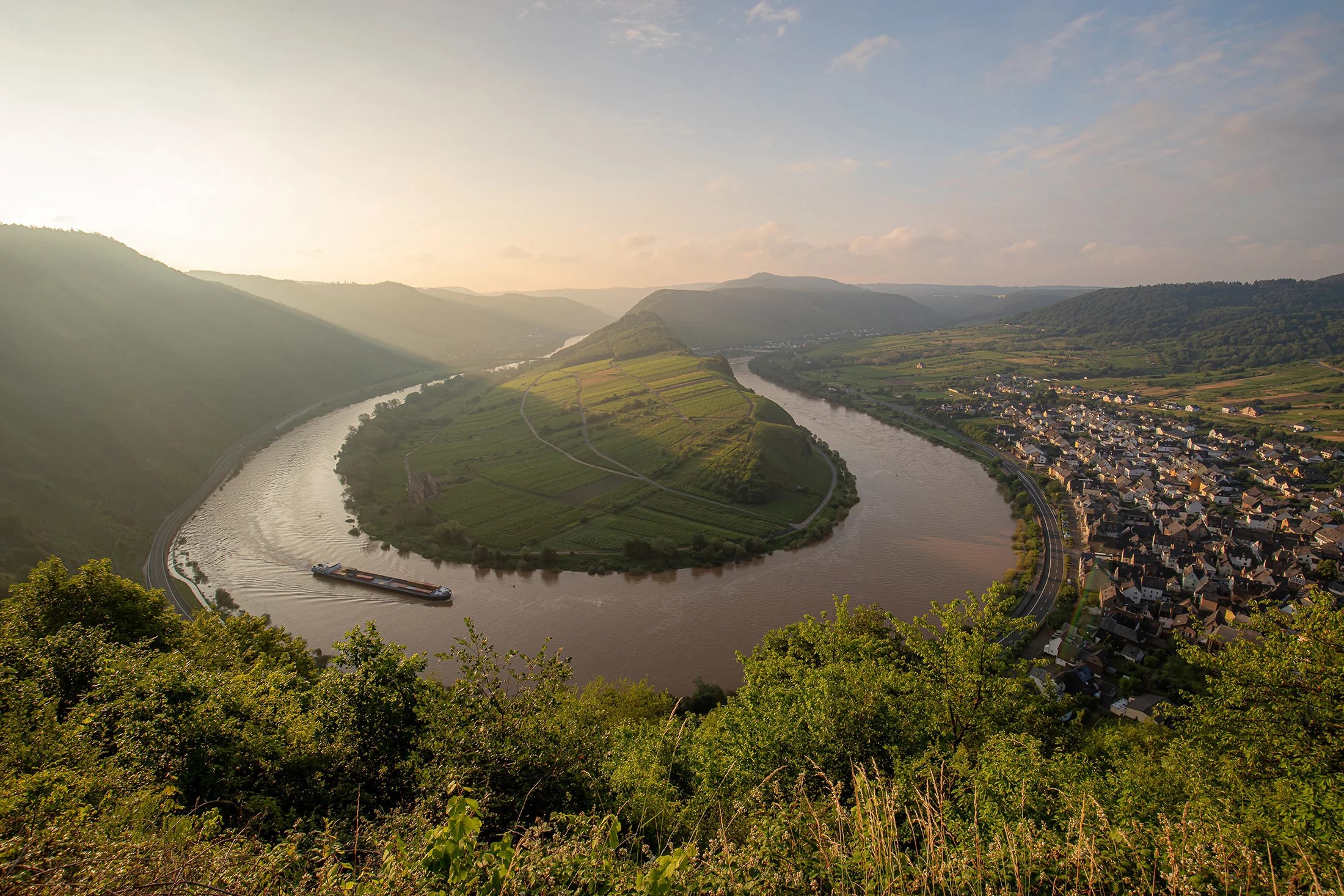 View of Bremm curve is one of the classical sights in Mosel, and it can be hiked up to