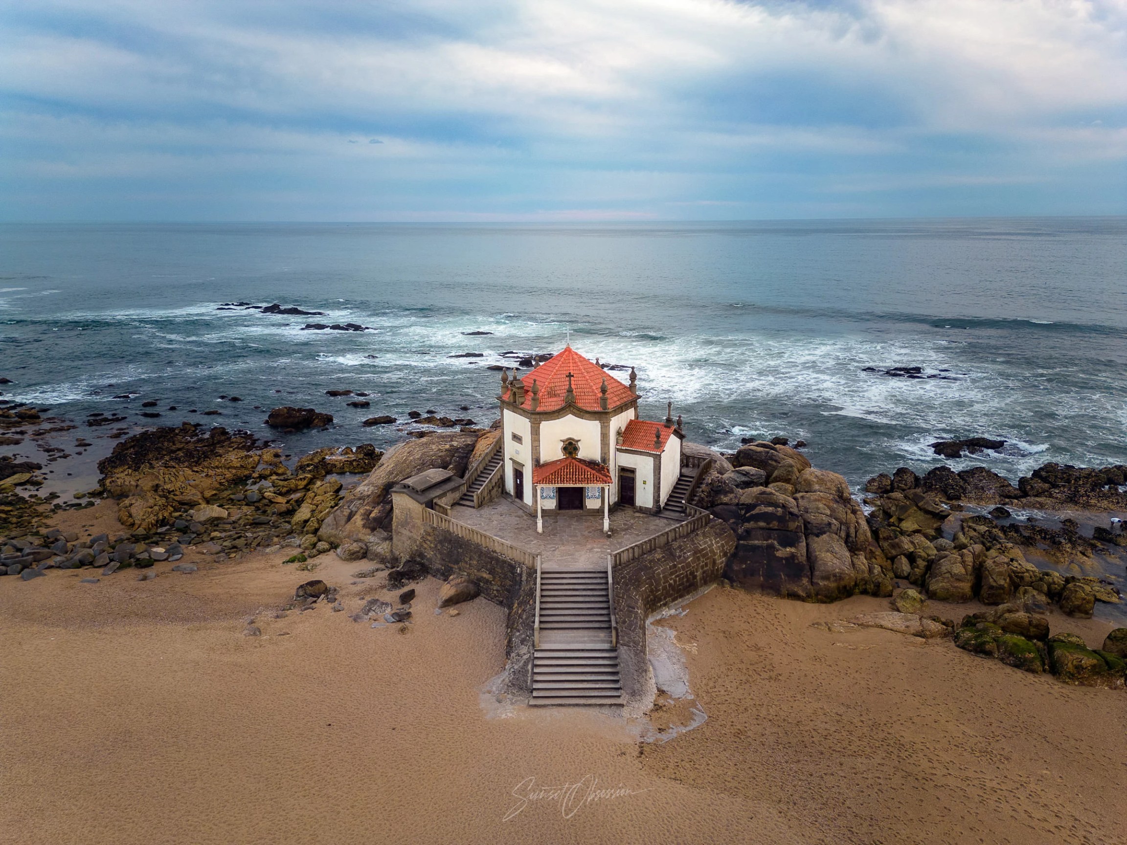 View of Capela do Senhor da Pedra in Gaia, Portugal