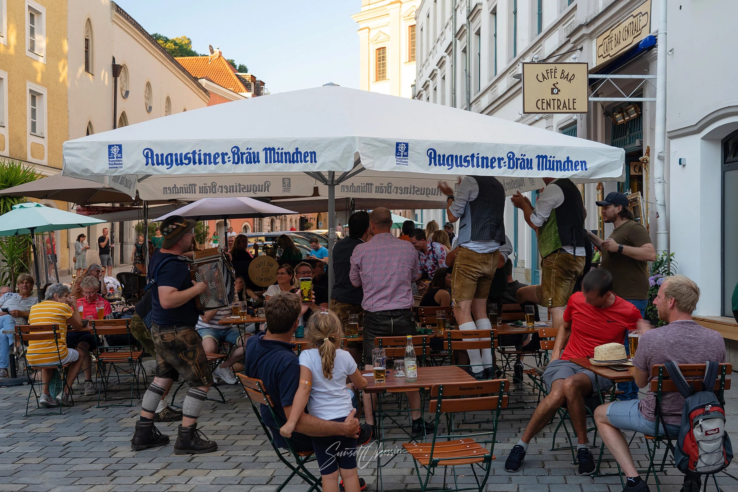 An impromptu folk dancing performance we stumbled upon while walking