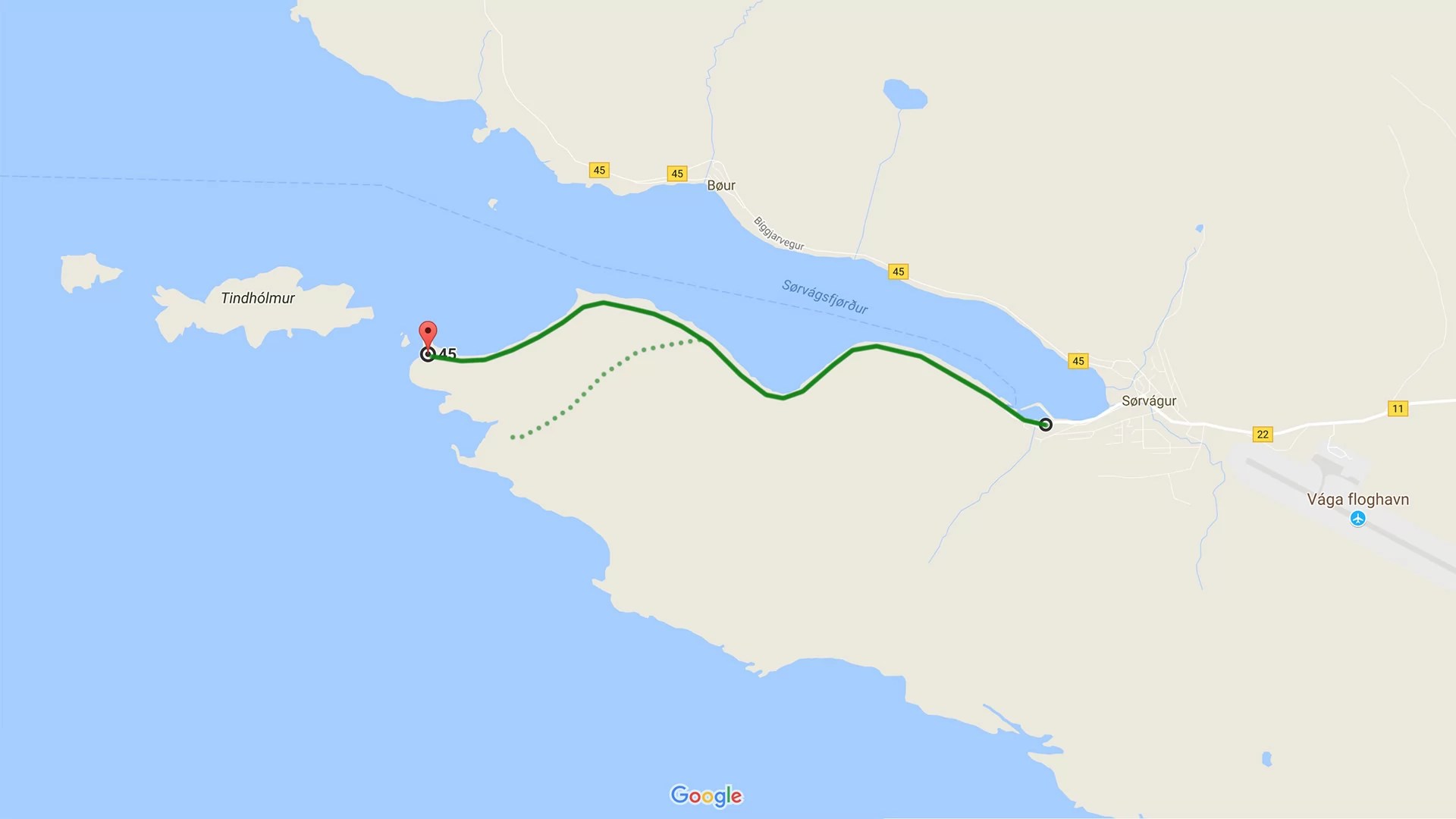 Rough map of the hike to Drangarnir