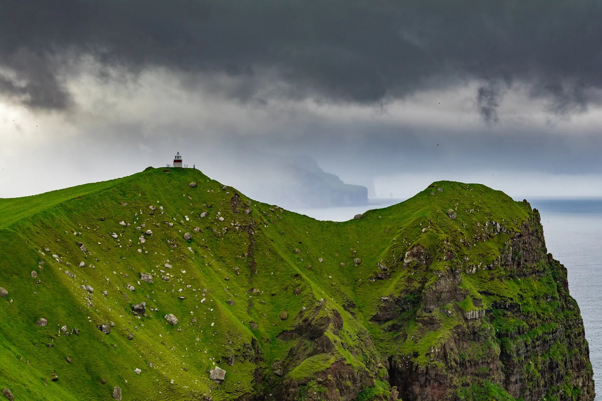 Kallur Lighthouse is one the most photogenic lighthouses on entire Faroes
