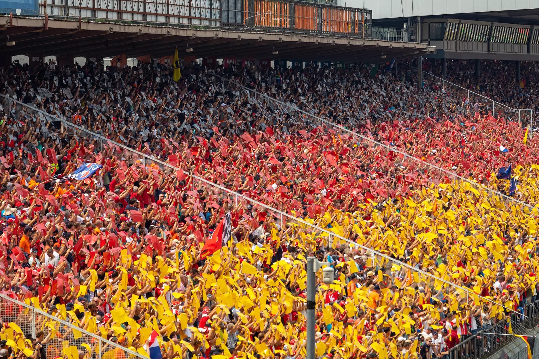 Fans creating a huge German flag on the 2018 Formula 1 Hockenheim Grand Prix