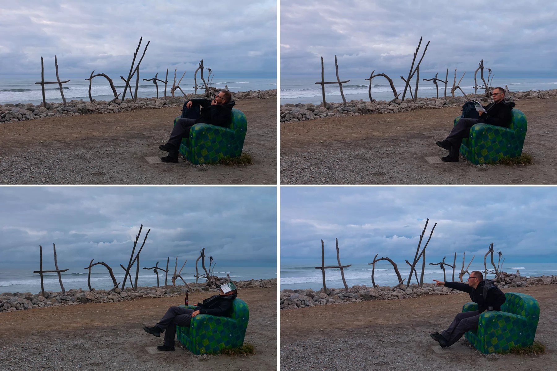 Having fun on Hokitika Beach