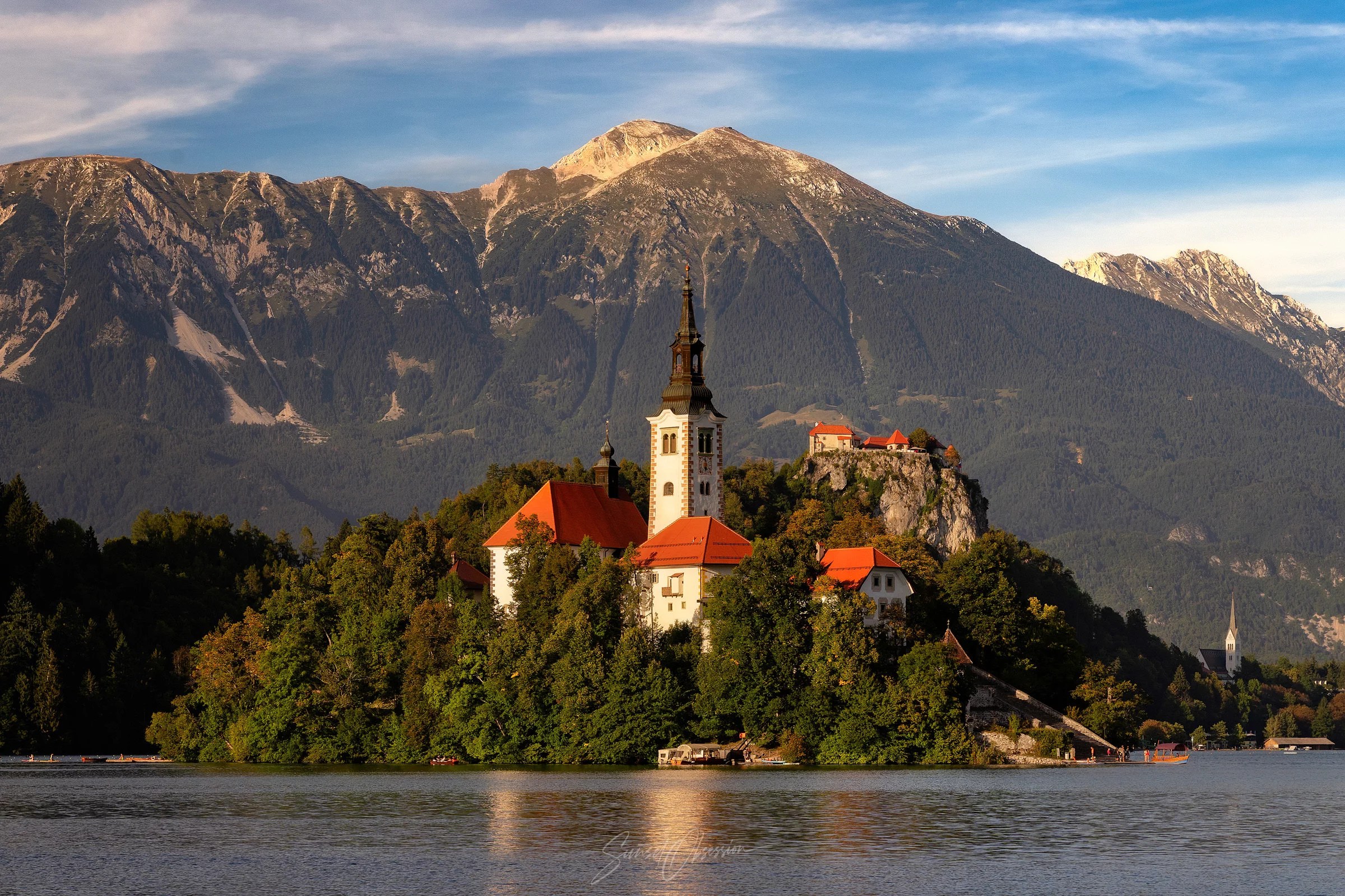 Lake Bled in Slovenia shortly before sunset