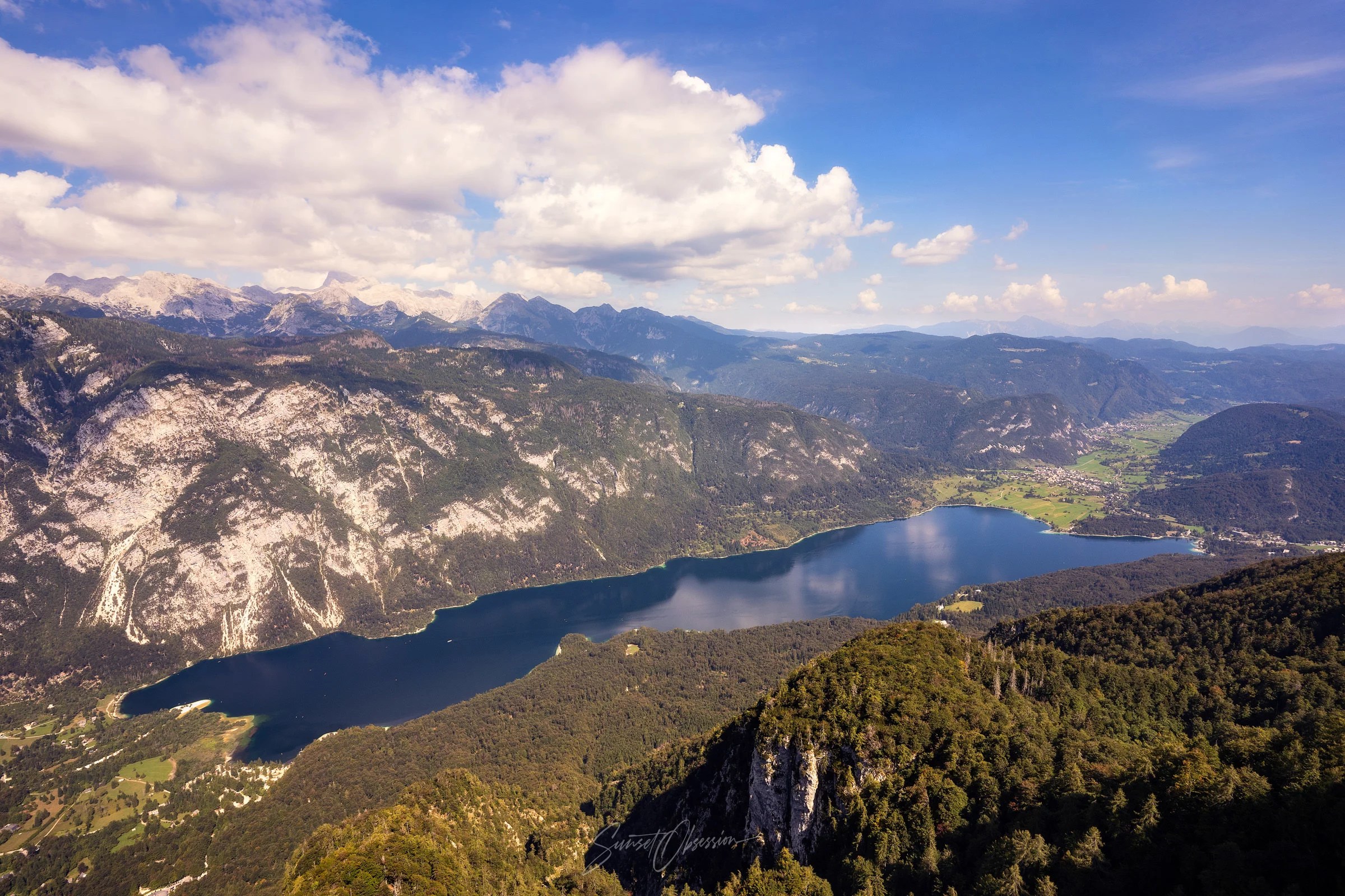 Lake Bohinj as seen from the Vogel Ski Center