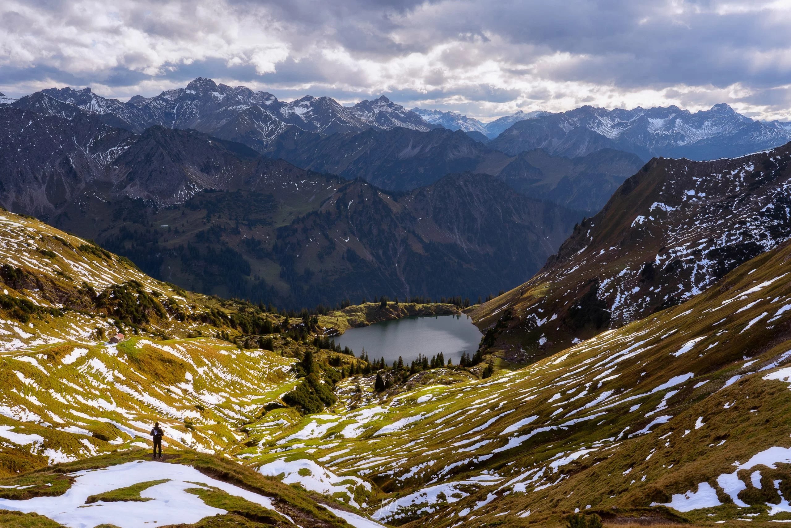 A view of lake Seealpsee in Bavarian Alps, Allgäu