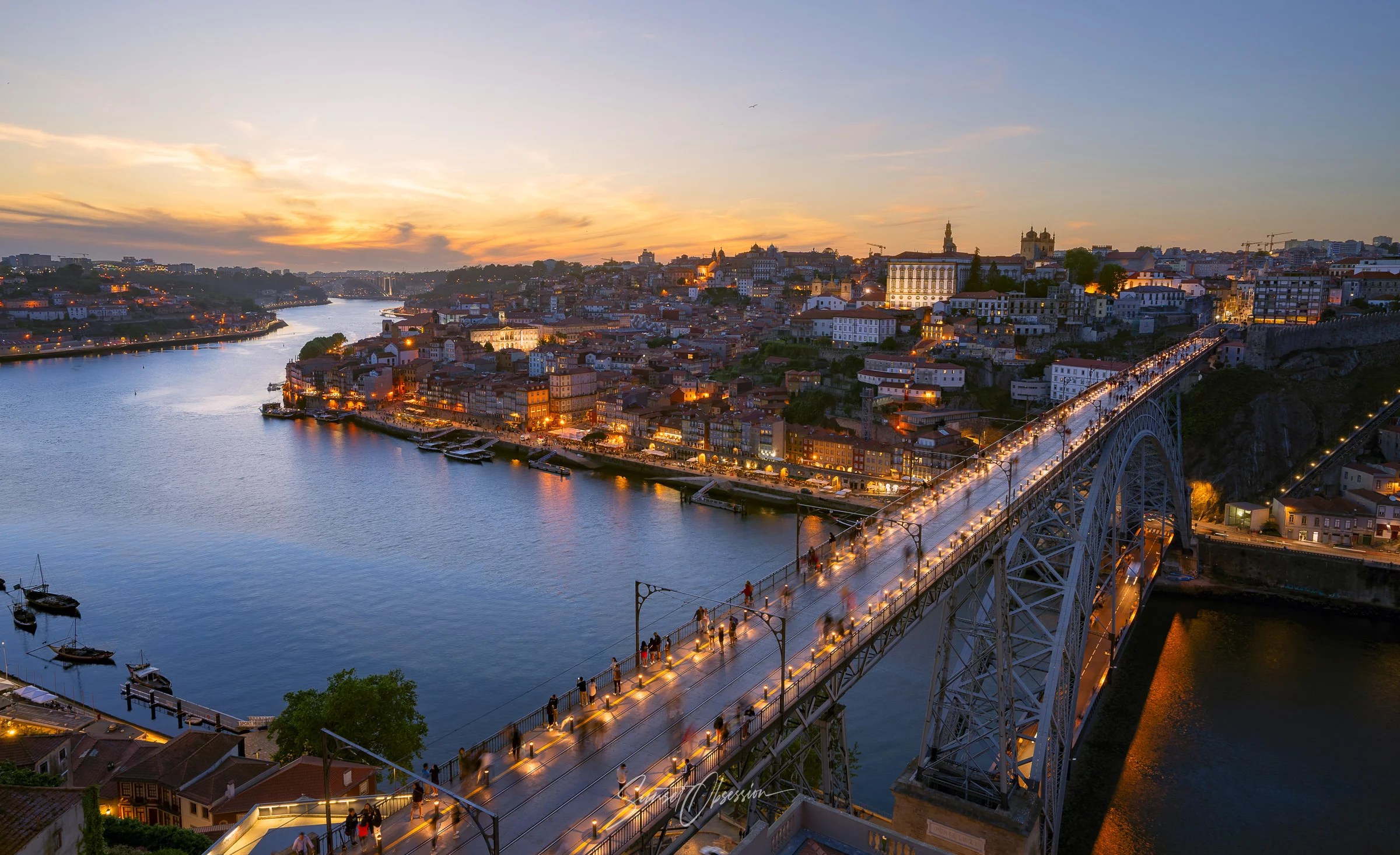 Blue Hour in Porto, view from Miradouro da Serra do Pilar