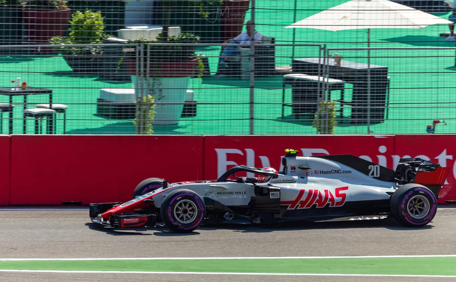 Kevin Magnussen in front of the paddock, Formula 1 in Hockenheim