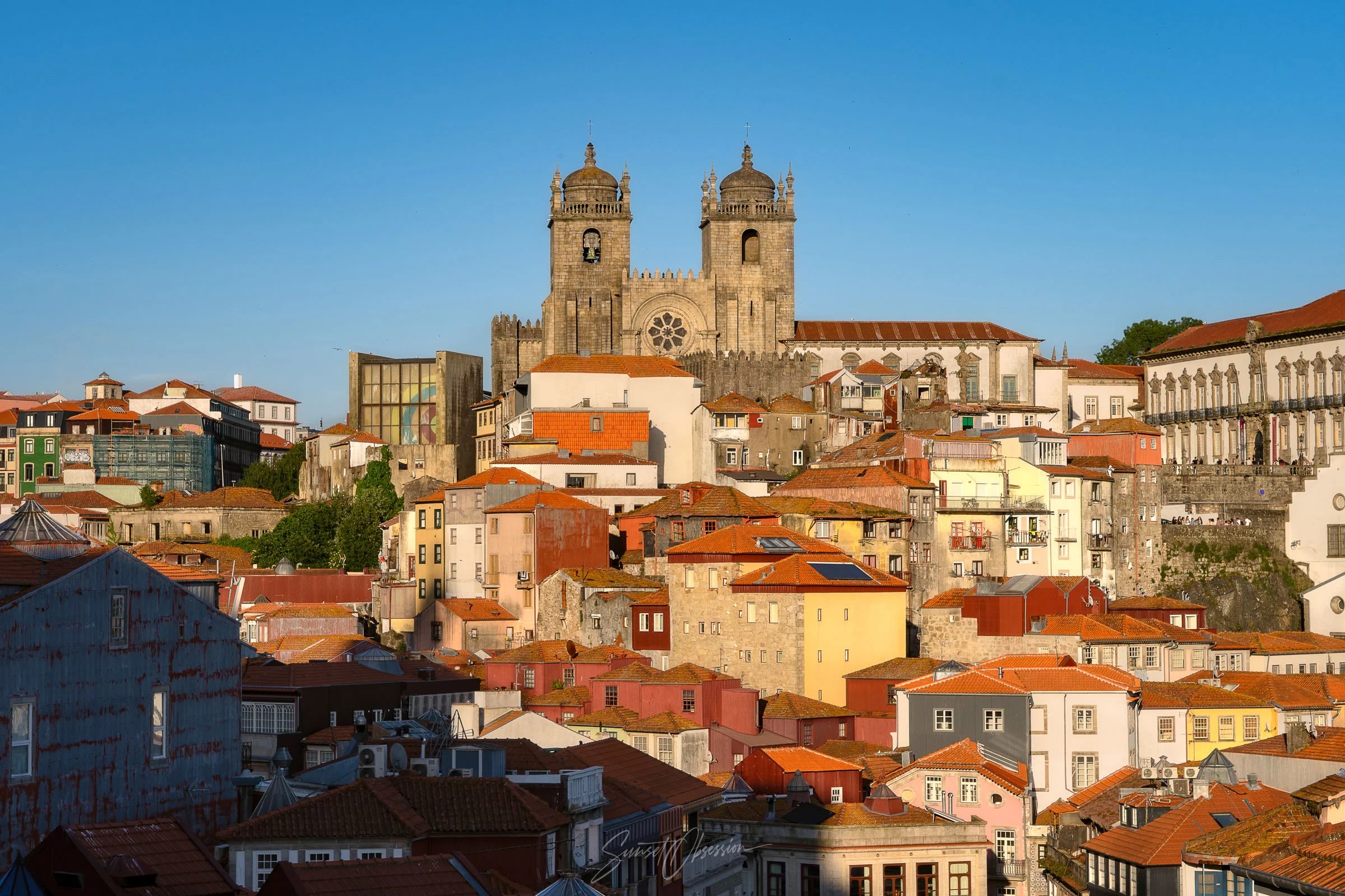 View towards the old town of Porto from the Miradouro da Vitoria viewpoint