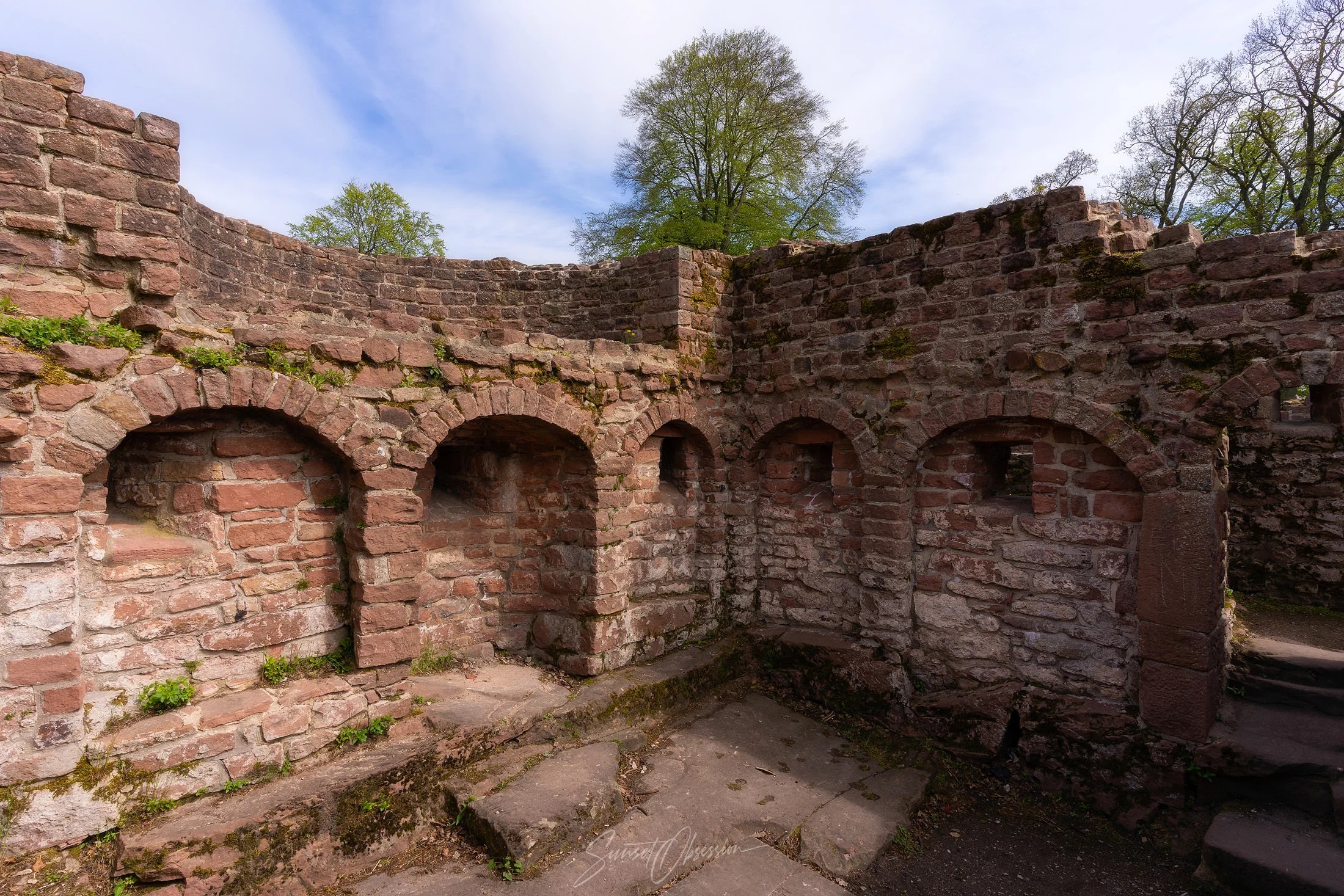 Ancient walls of St. Michael monastery on Heiligenberg near Heidelberg