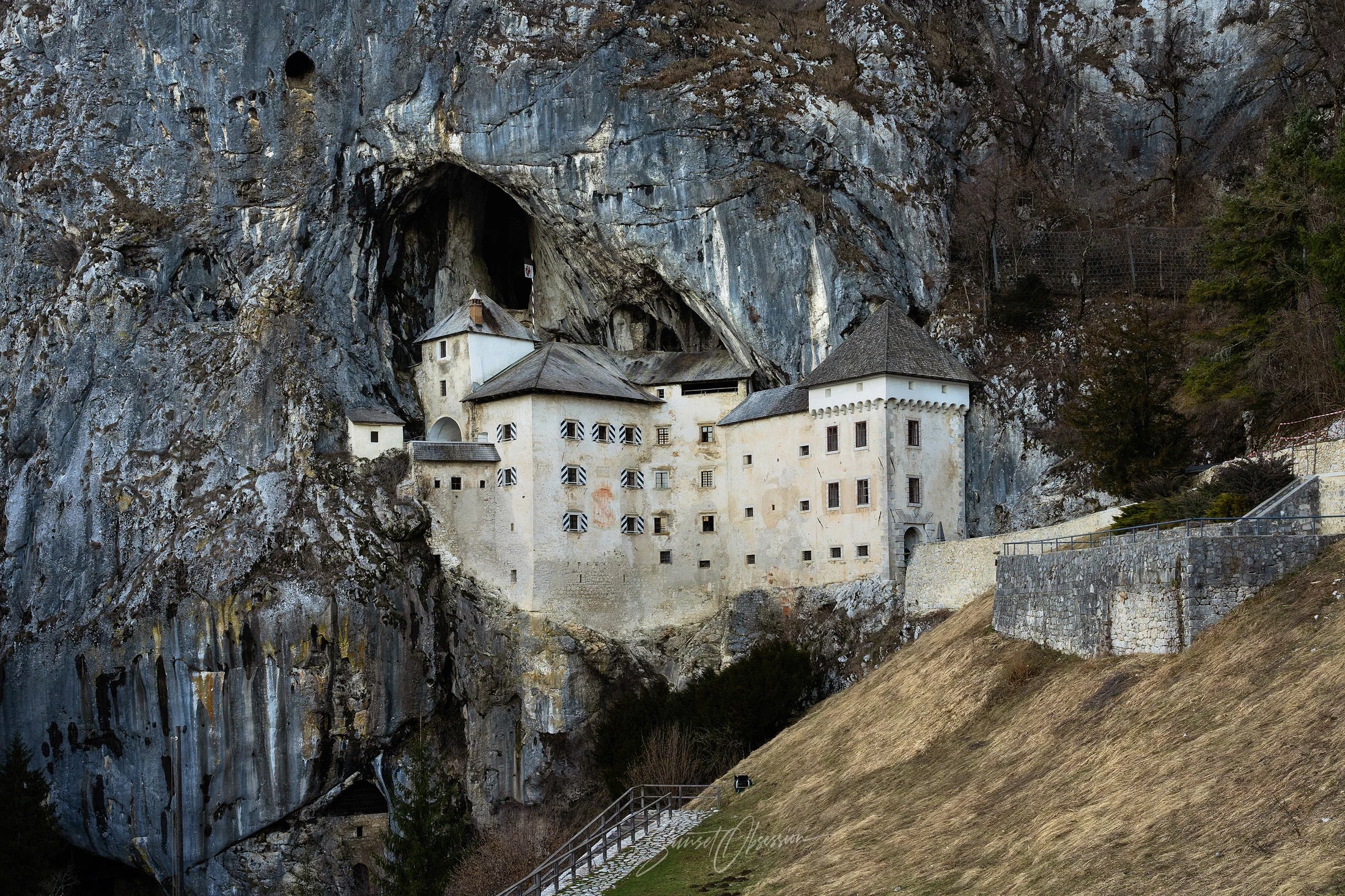 Predjama castle not far from Postojna cave in Slovenia