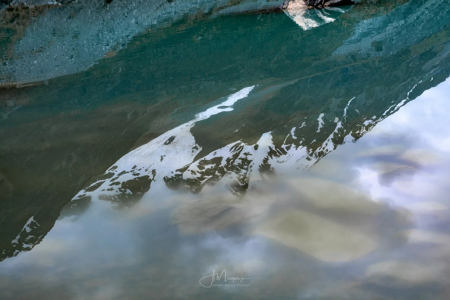 Reflections in the Hooker Lake, New Zealand