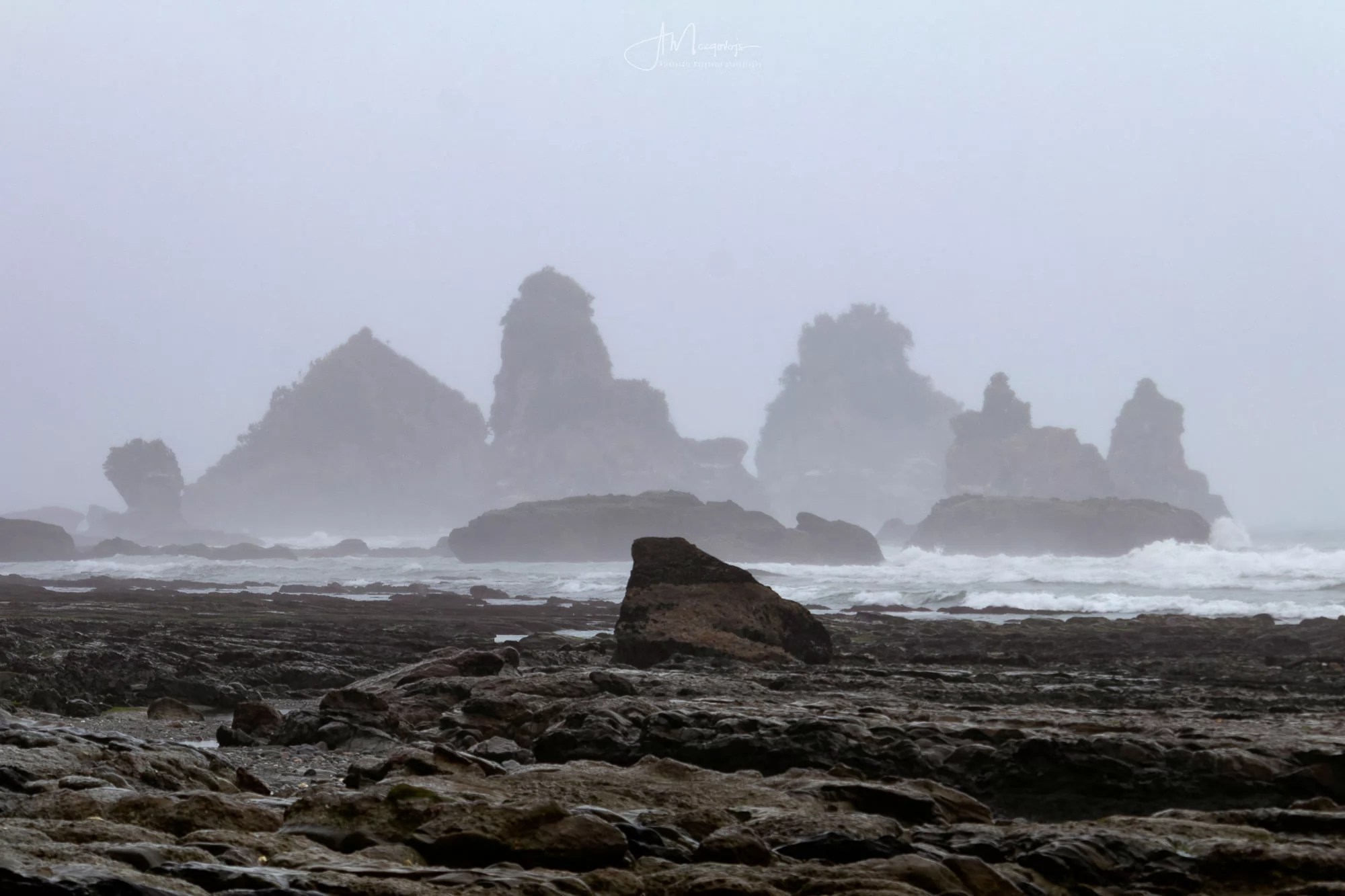 Cliffs of Motukiekie Beach in the distance