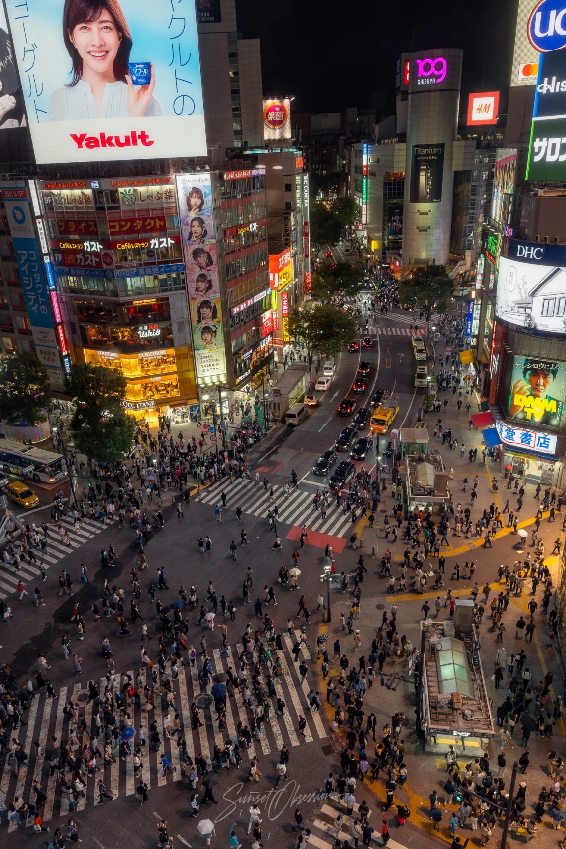 Shibuya Scramble is a fun place for photography in Tokyo, Japan