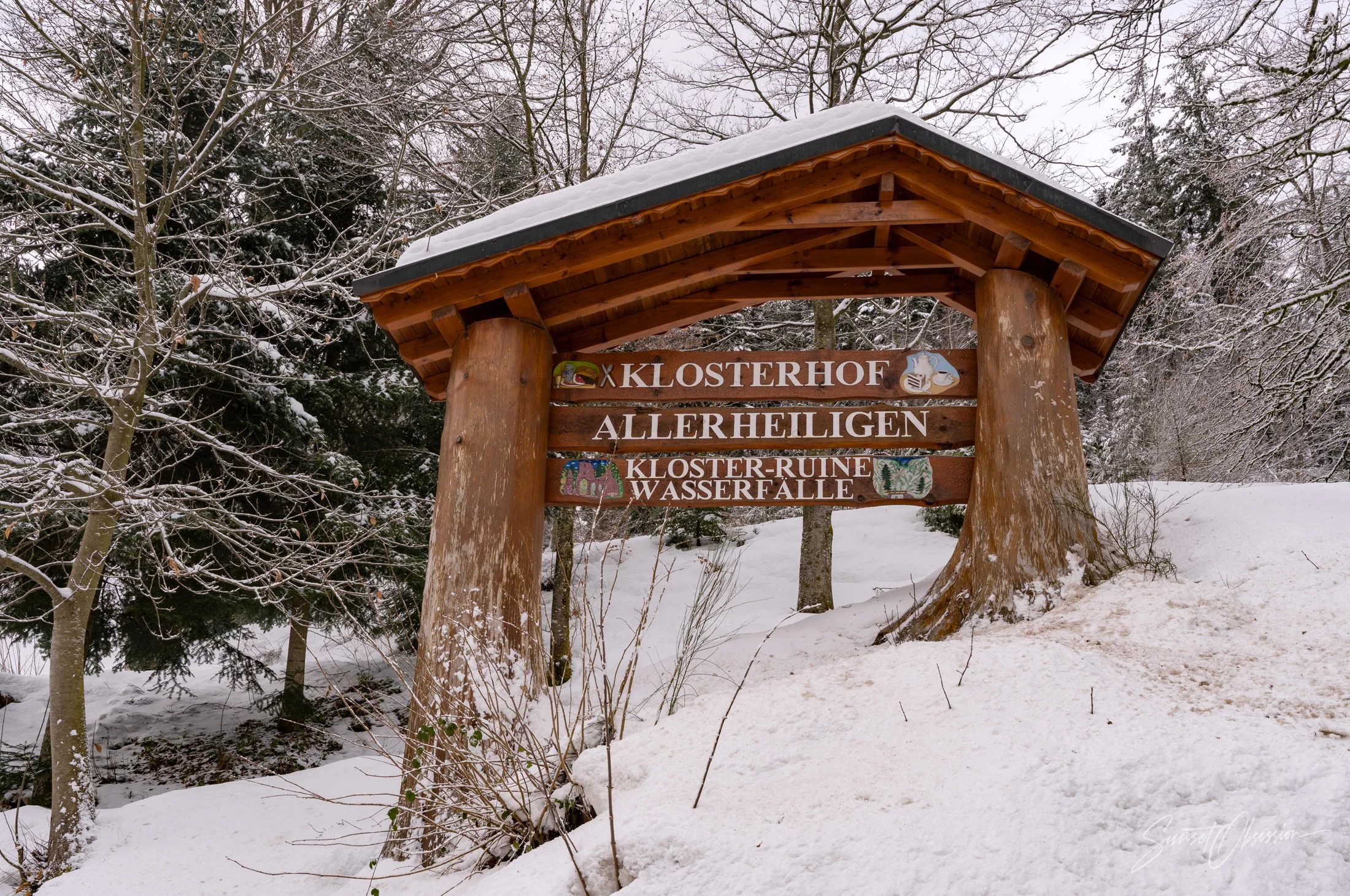 Sign to the All Saints Abbey, Schwarzwald