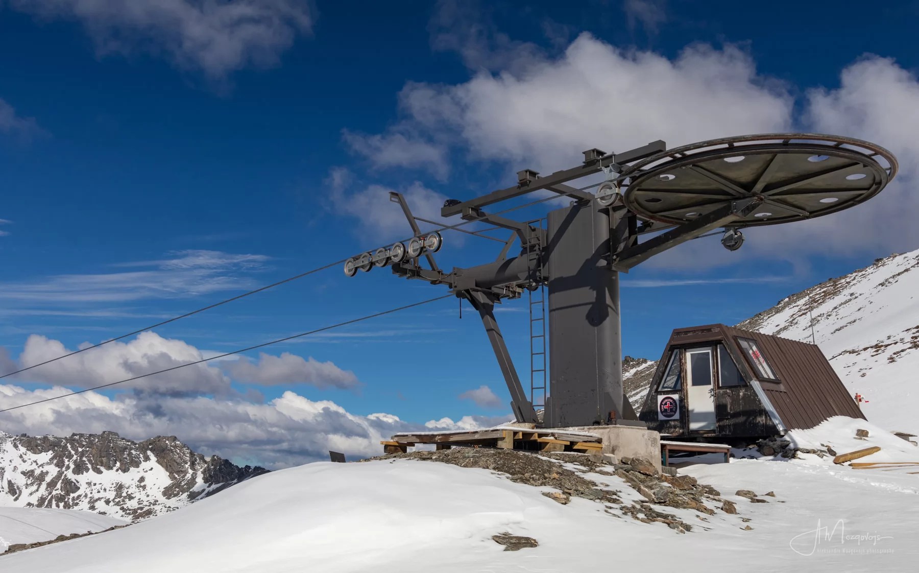 Upper ski lift, Remarkables Range, New Zealand