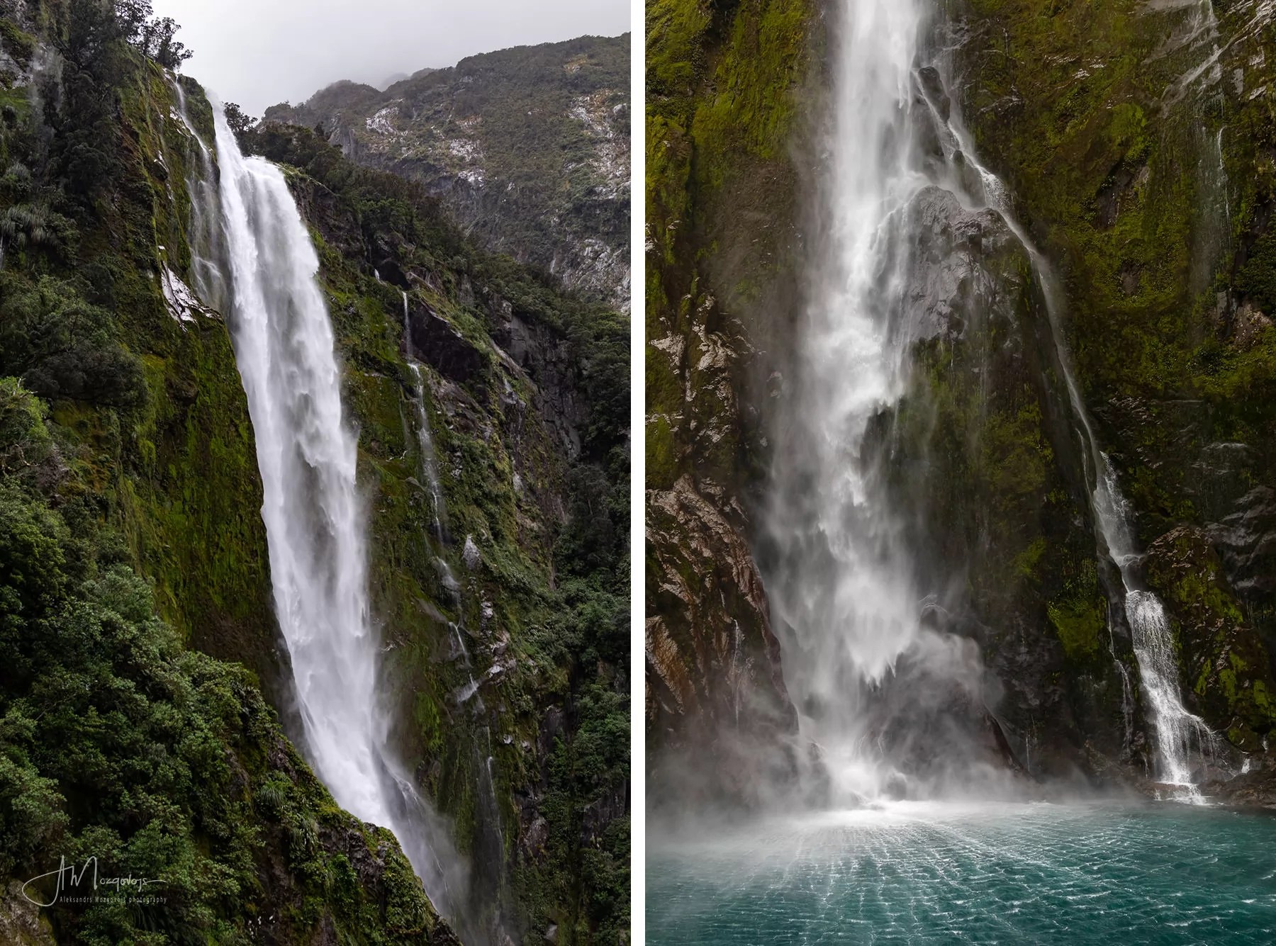Stirling Falls is one of the highlights of the Milford Sound cruise