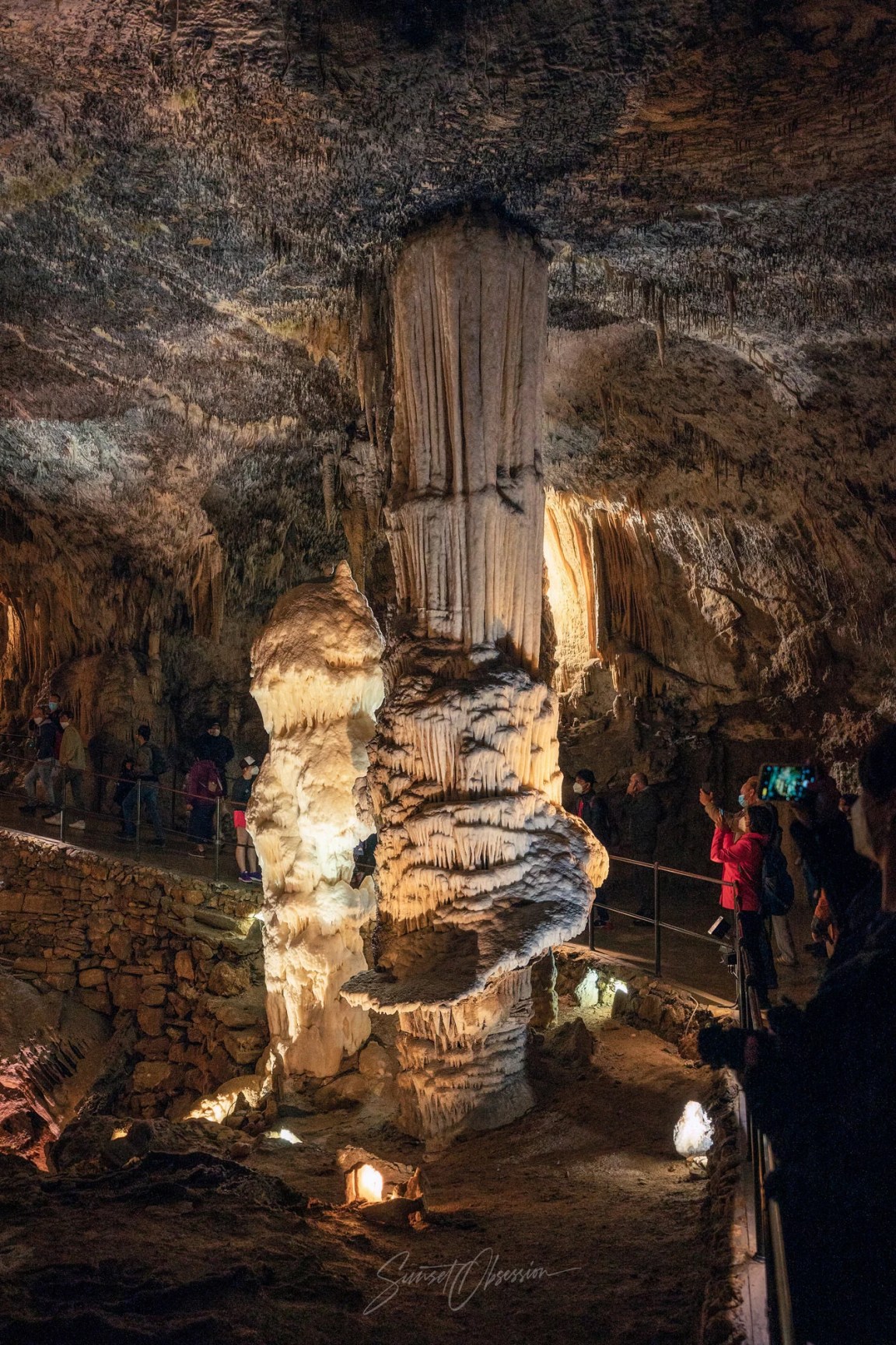 The Brilliant (left) is most prominent stalagmite in Postojna Cave and its symbol