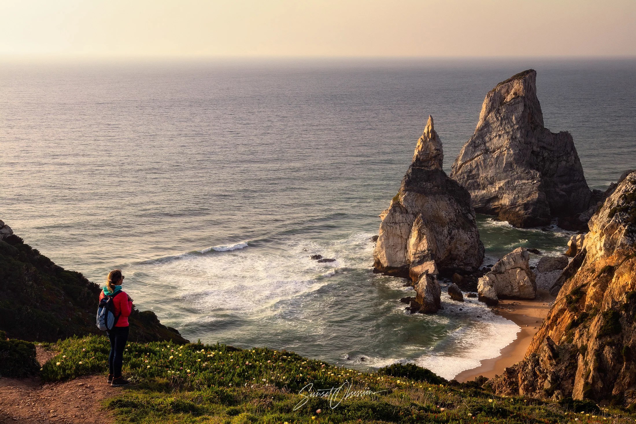 Ursa Beach is a great spot for a sunset photo near Sintra