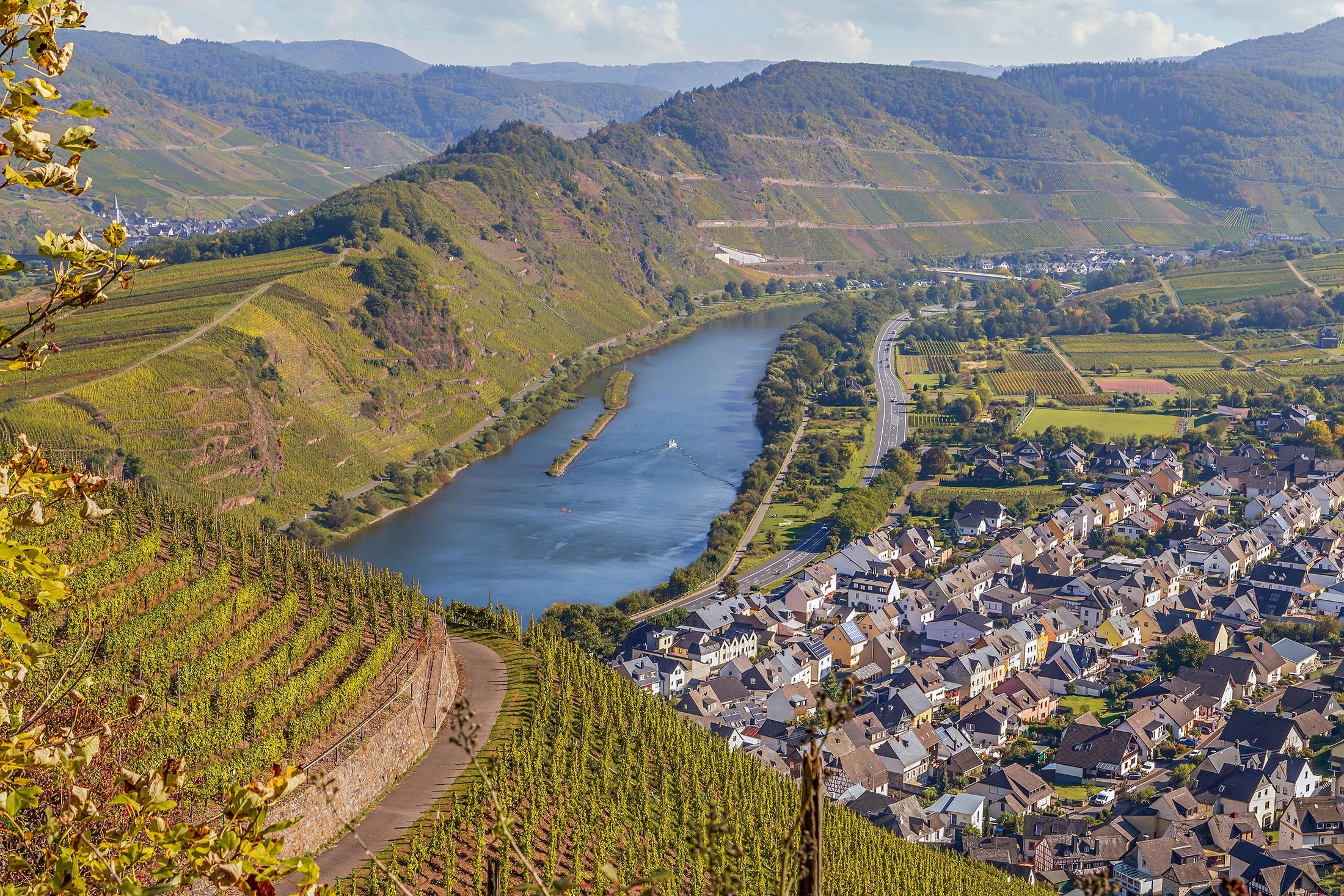 The rolling hills of the Mosel Valley