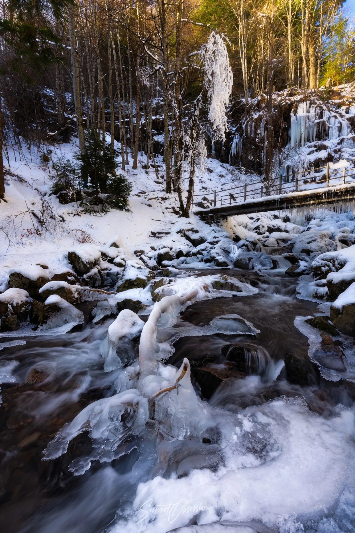 Winter sculptures at the Todtnau waterfalls